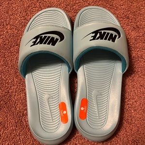 Blue Nike Slides, Never Worn, Size 7